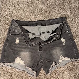 Amazon Distressed Gray Denim Shorts